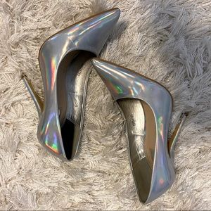 Chrome Pointed Toe Heels